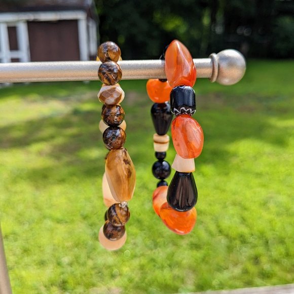 Tiger Eye Stone Glass Bead Stretch Bracelet Bundle - Picture 5 of 11